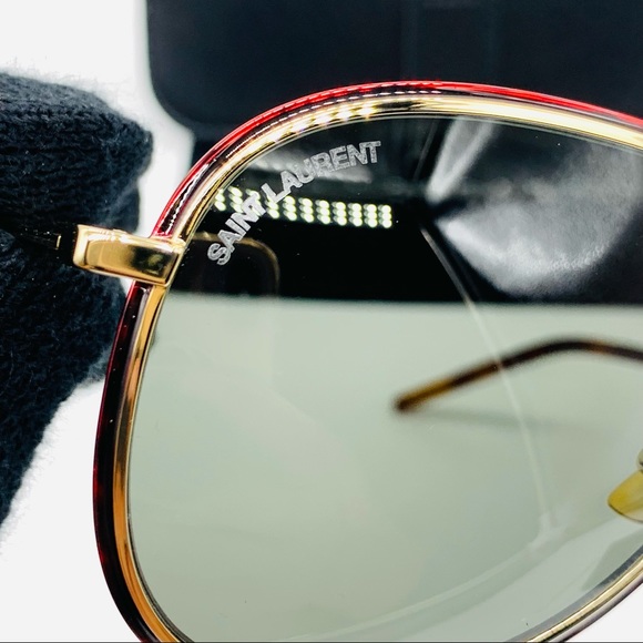 Saint Laurent SL294 Aviator Sunglasses Havana Gold - Picture 12 of 16